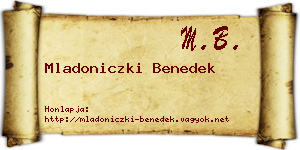 Mladoniczki Benedek névjegykártya