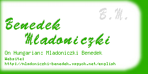 benedek mladoniczki business card